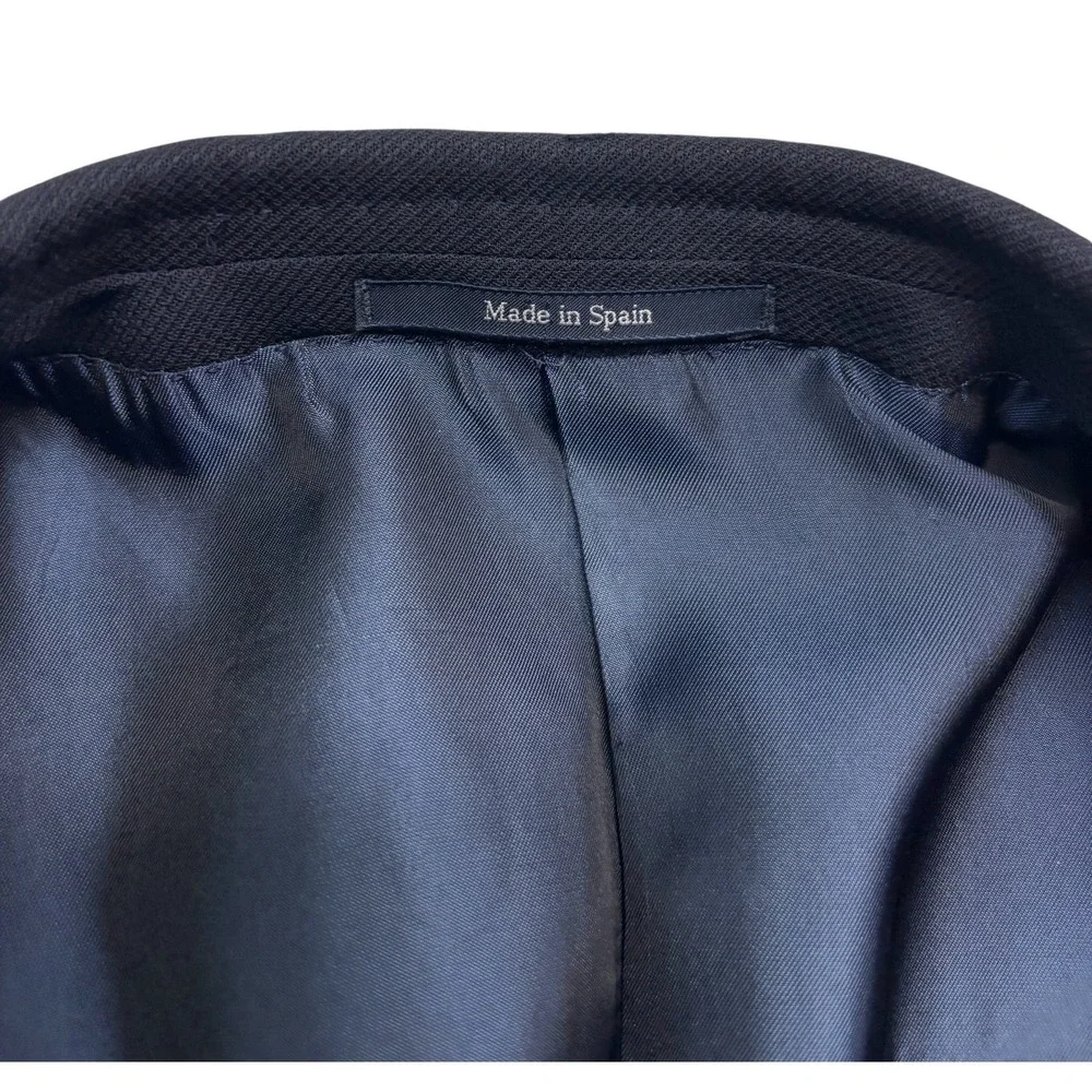 Ermenegildo Zegna 58 48R Navy Blue Cool Effect Hopsack Blazer Jacket Sport Coat